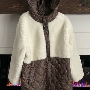 Sanctuary Mix Media Sherpa Quilted Coat